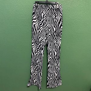 zebra flare pants